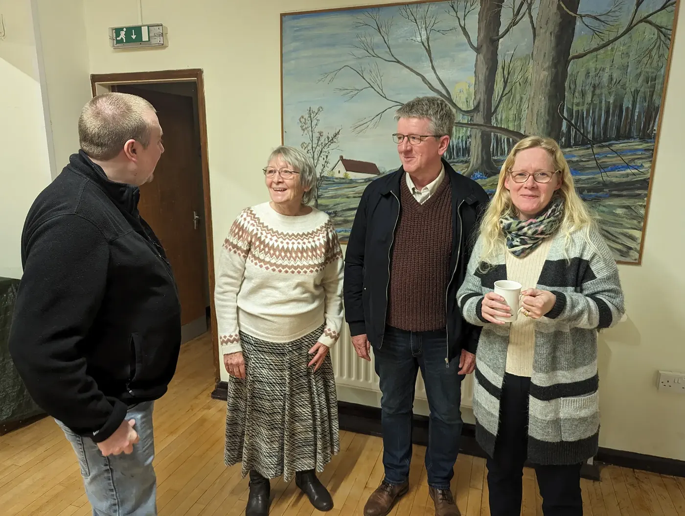 Church members chatting together in Littleworth Community Centre